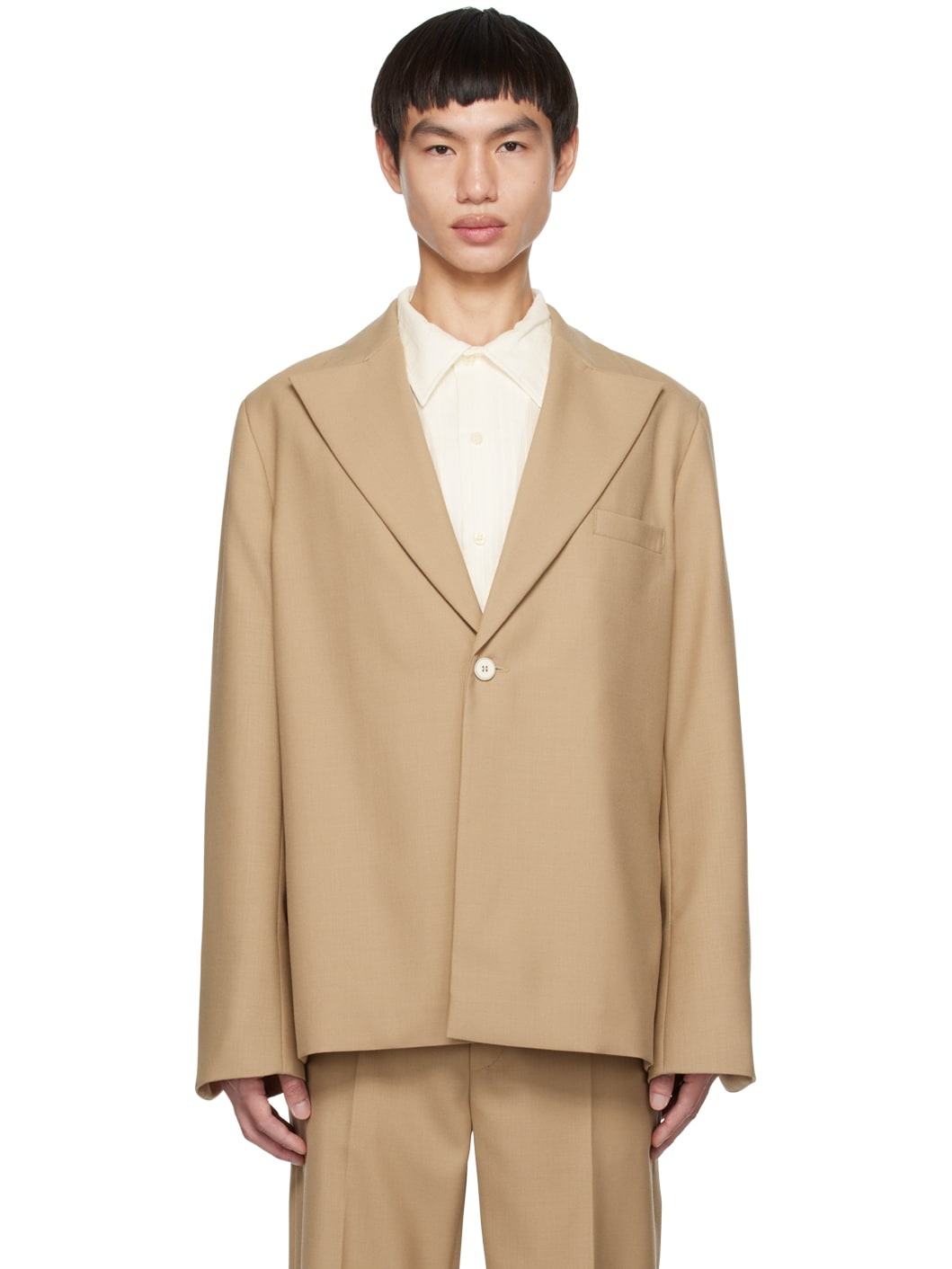 Tan Power Blazer - 1