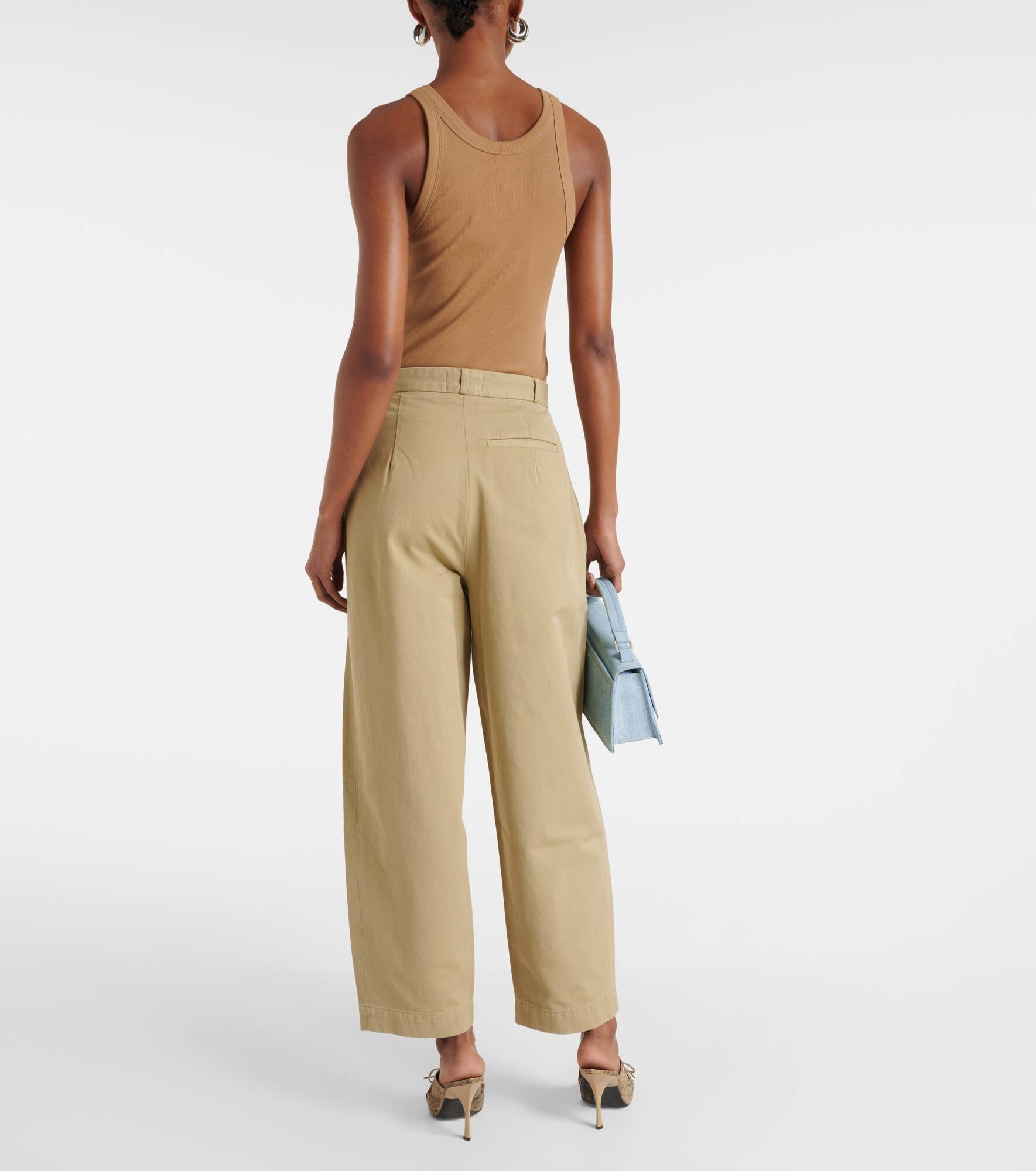 Becker wide-leg cotton twill chinos - 3
