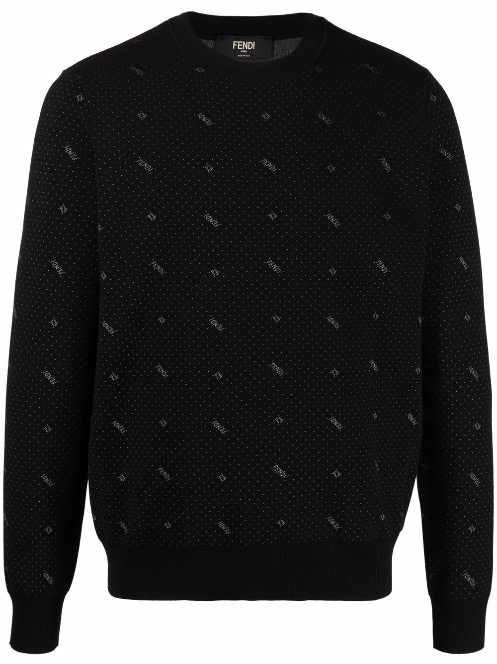 FF-embroidery crew-neck sweatshirt - 1