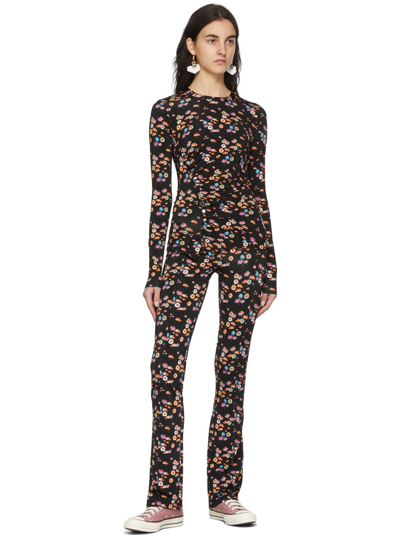 rabanne SSENSE Exclusive Black & Multicolor Capsule Pressions Draped Trousers outlook