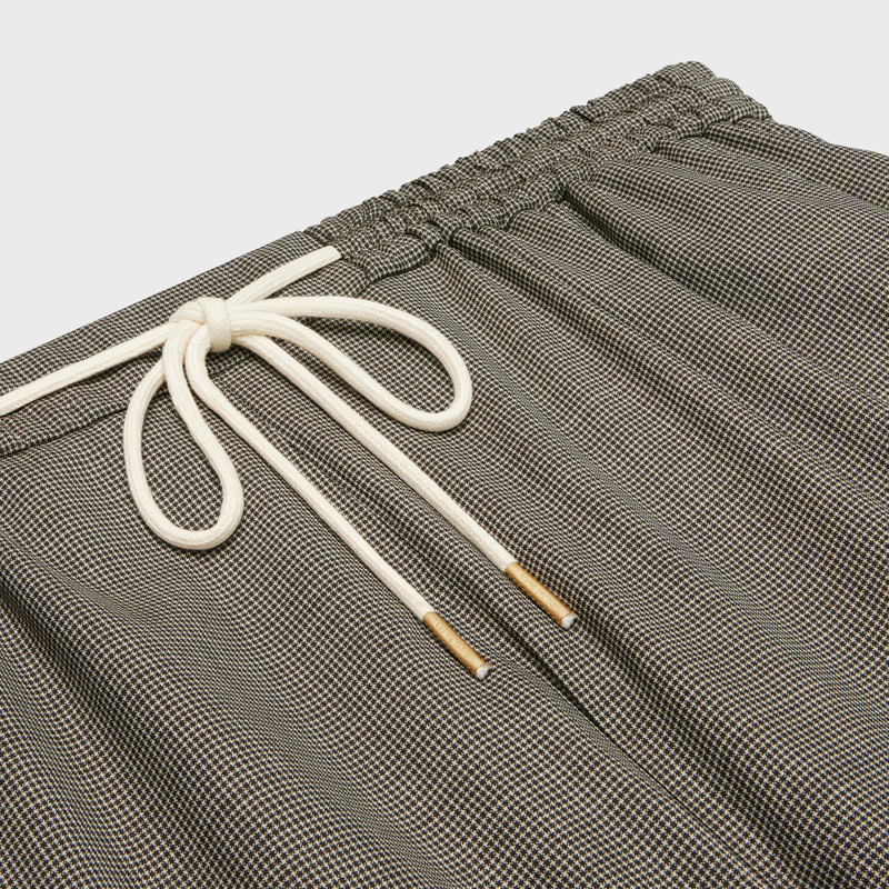 straight pants in mini check wool and silk 3