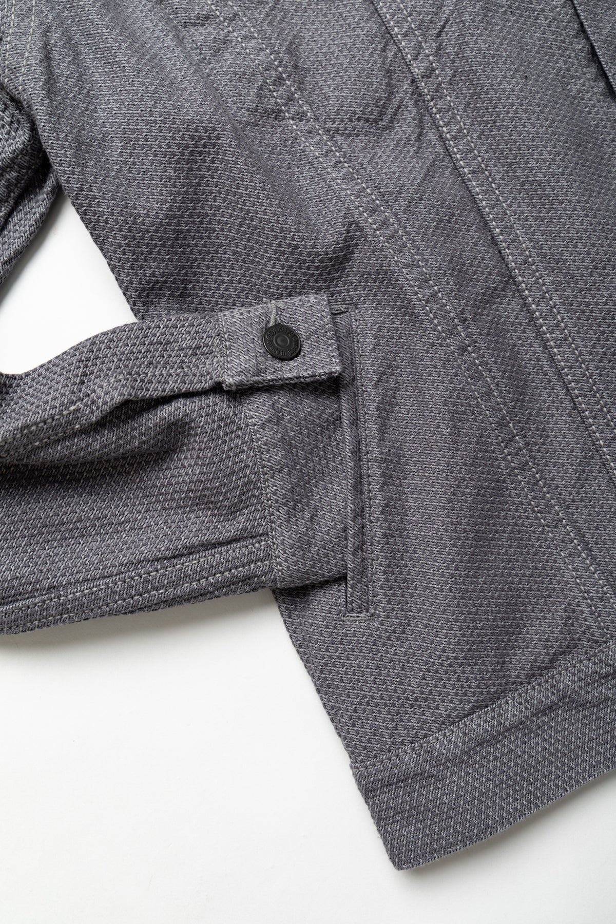 Sashiko Type 3 Jacket - Heather Grey x Black - 12