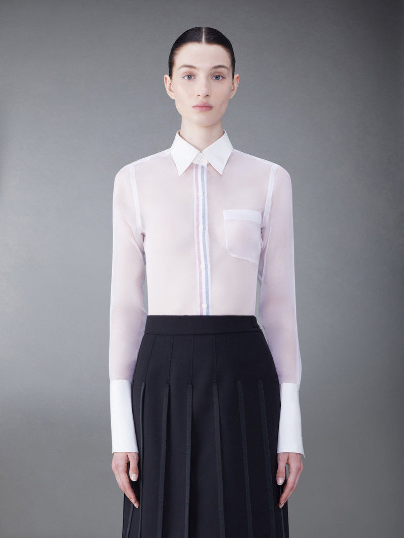 RWB-placket transparent silk shirt 1