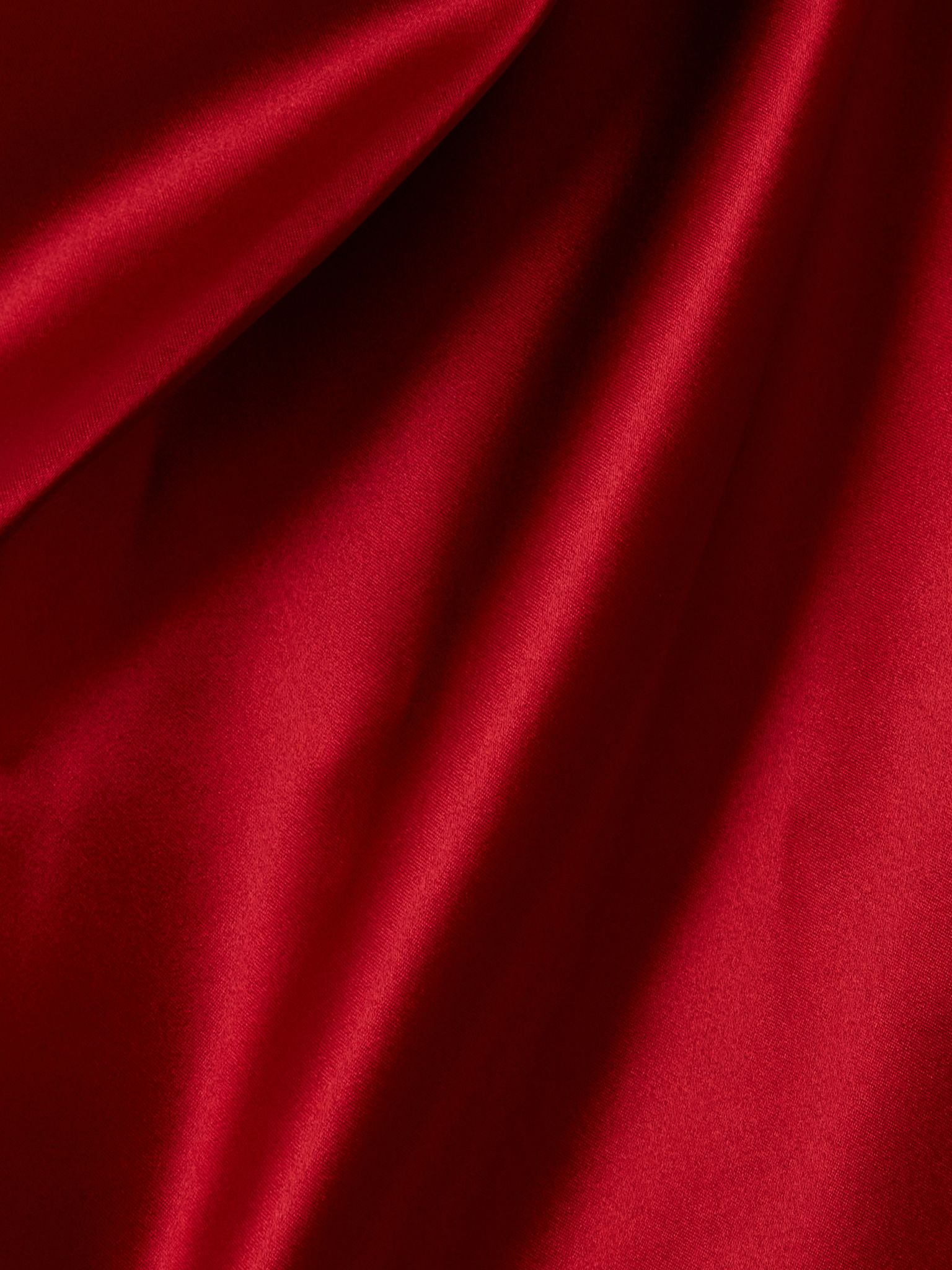 Ruched satin midi dress Red - 5