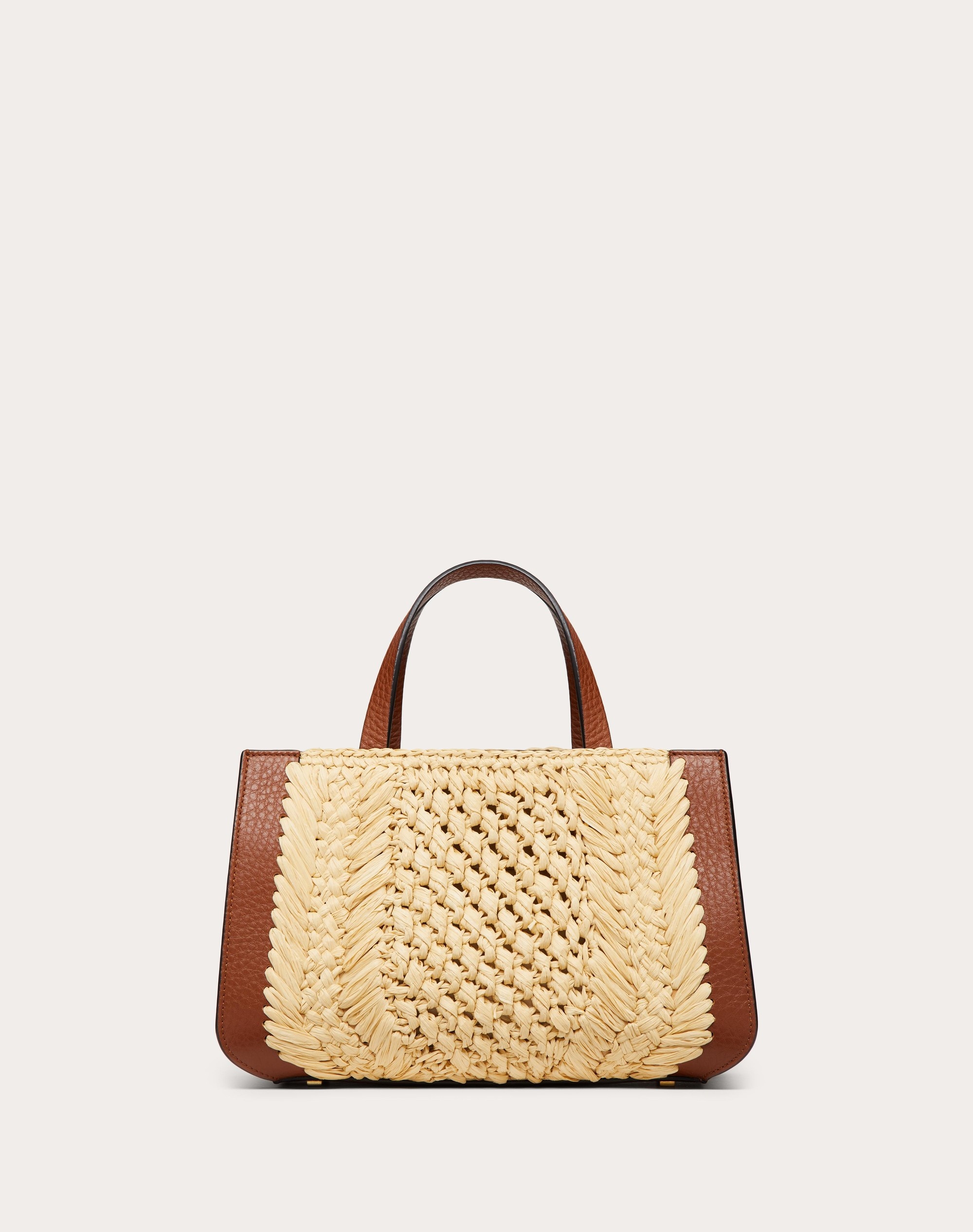 Valentino VLOGO SIGNATURE RAFFIA SMALL HANDBAG | REVERSIBLE