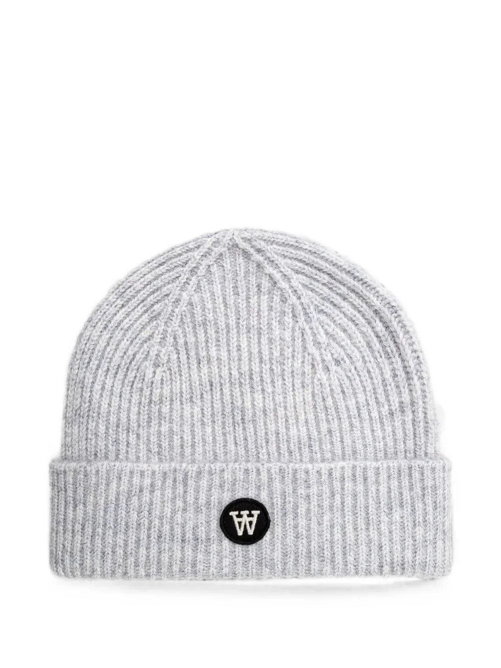 ribbed-knit logo-patch beanie hat - 1