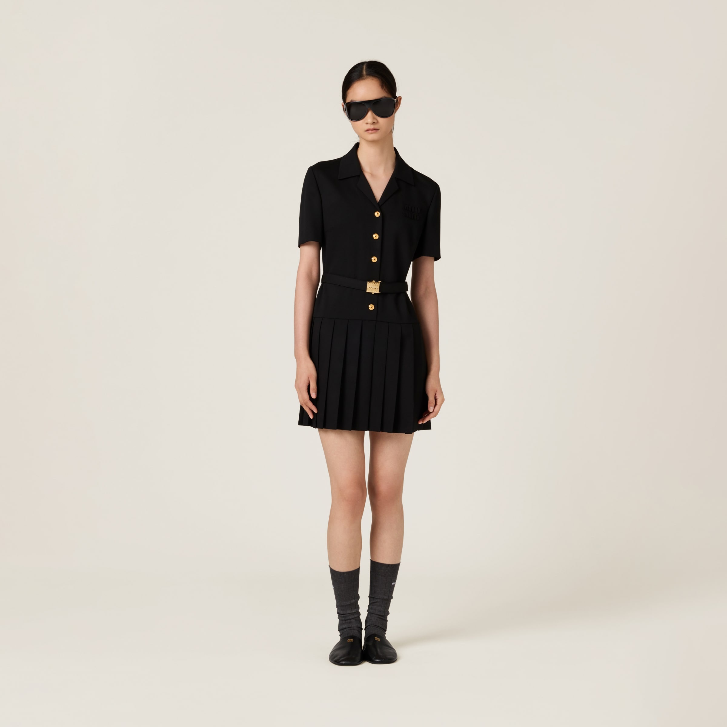 Grain de poudre wool mini-dress - 2