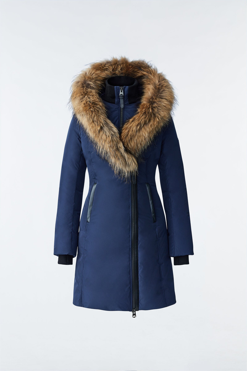 KAY down coat with natural fur Signature Mackage Collar 1