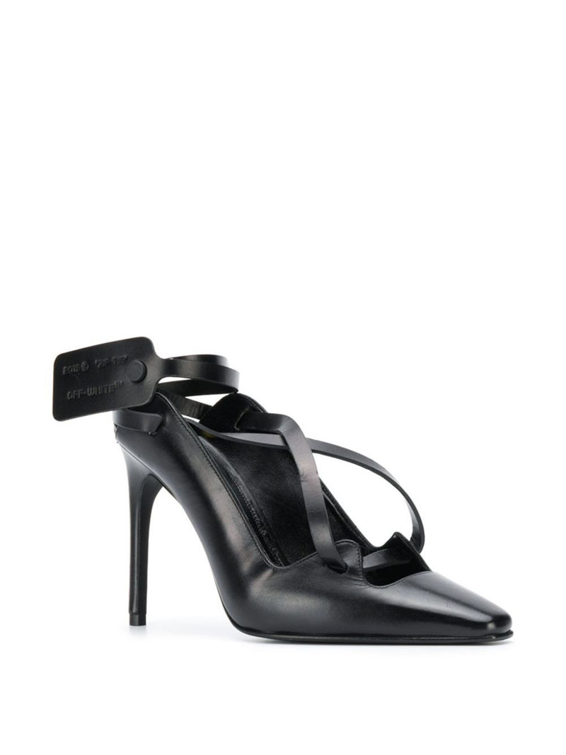 Off-White warped leather pumps outlook