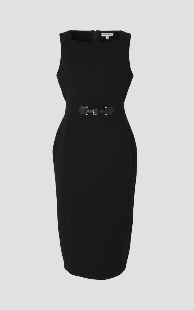 Compact Essential Tab Waist Pencil Midi Dress 4