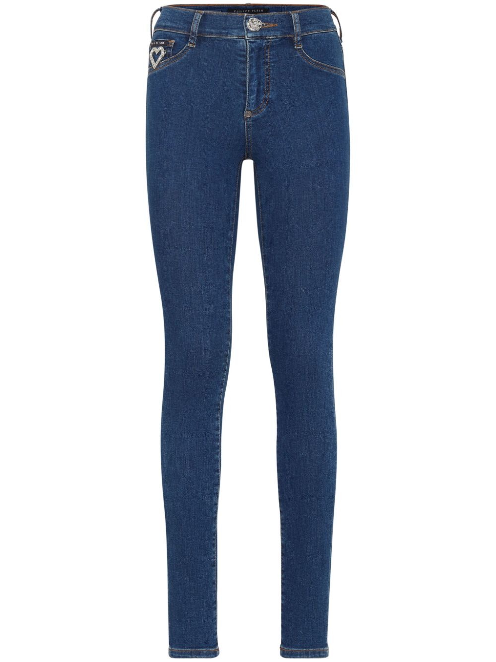 Heart mid-rise skinny jeans - 1