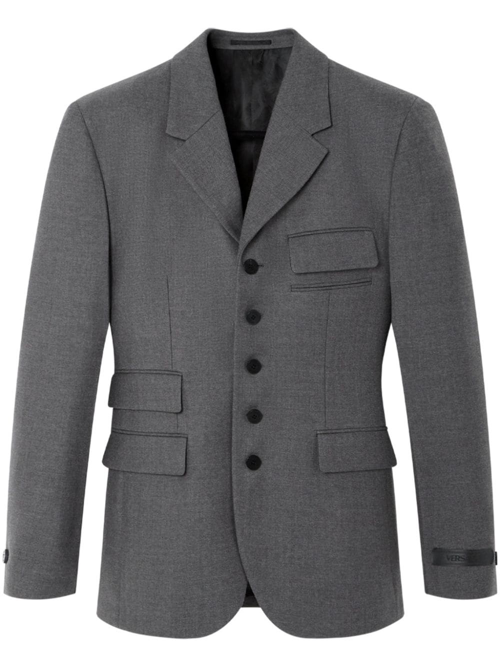 multi-pocket single-breasted blazer - 1