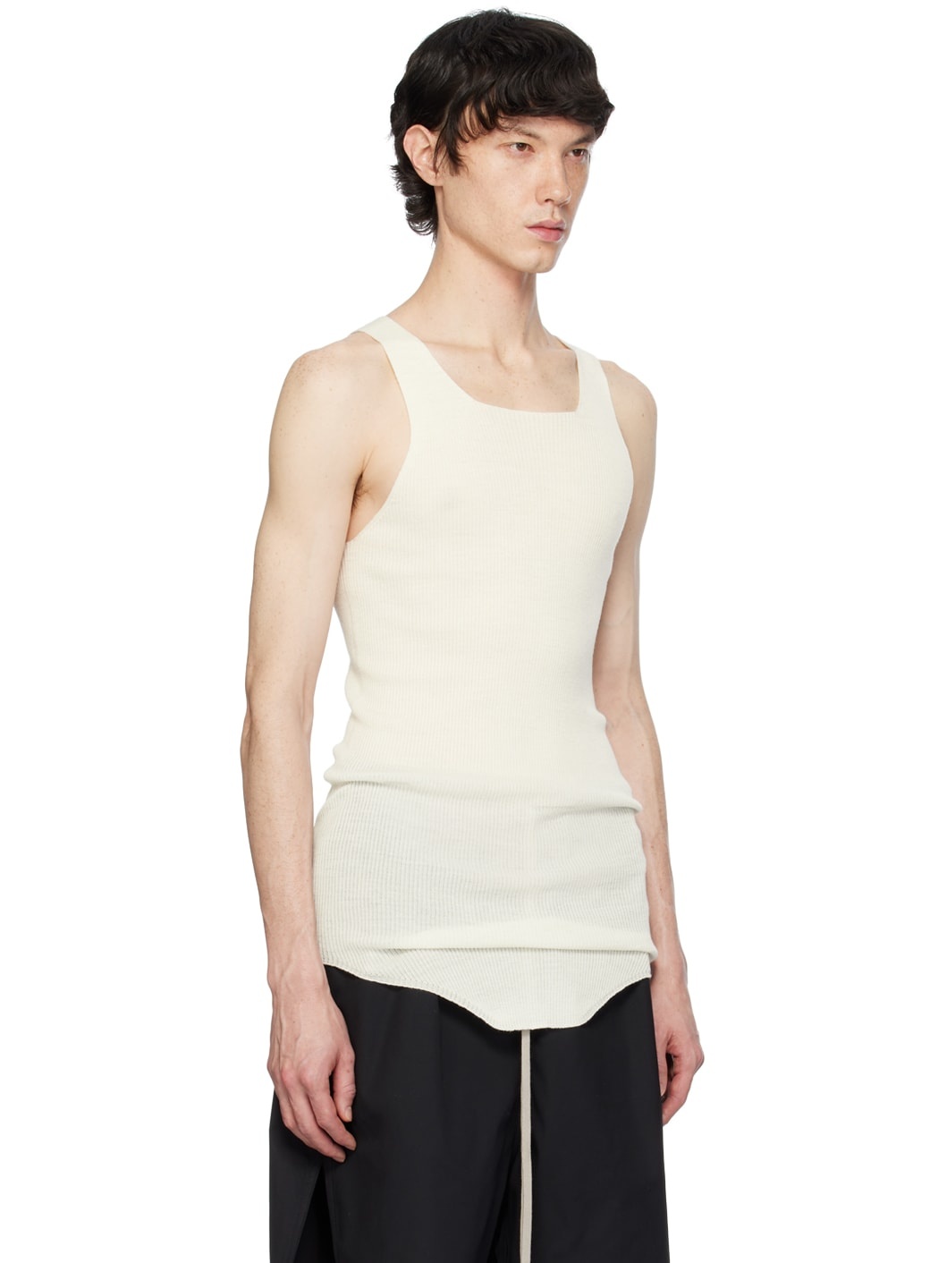 Off-White Ribbed Tank Top - 2
