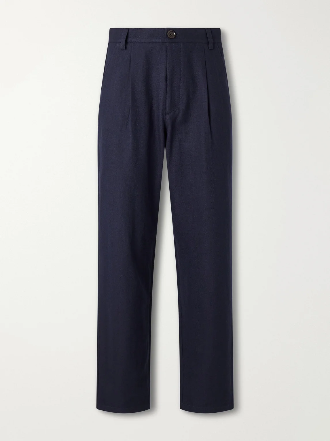 Morton Straight-Leg Pleated Cotton and Wool-Blend Suit Trousers - 1