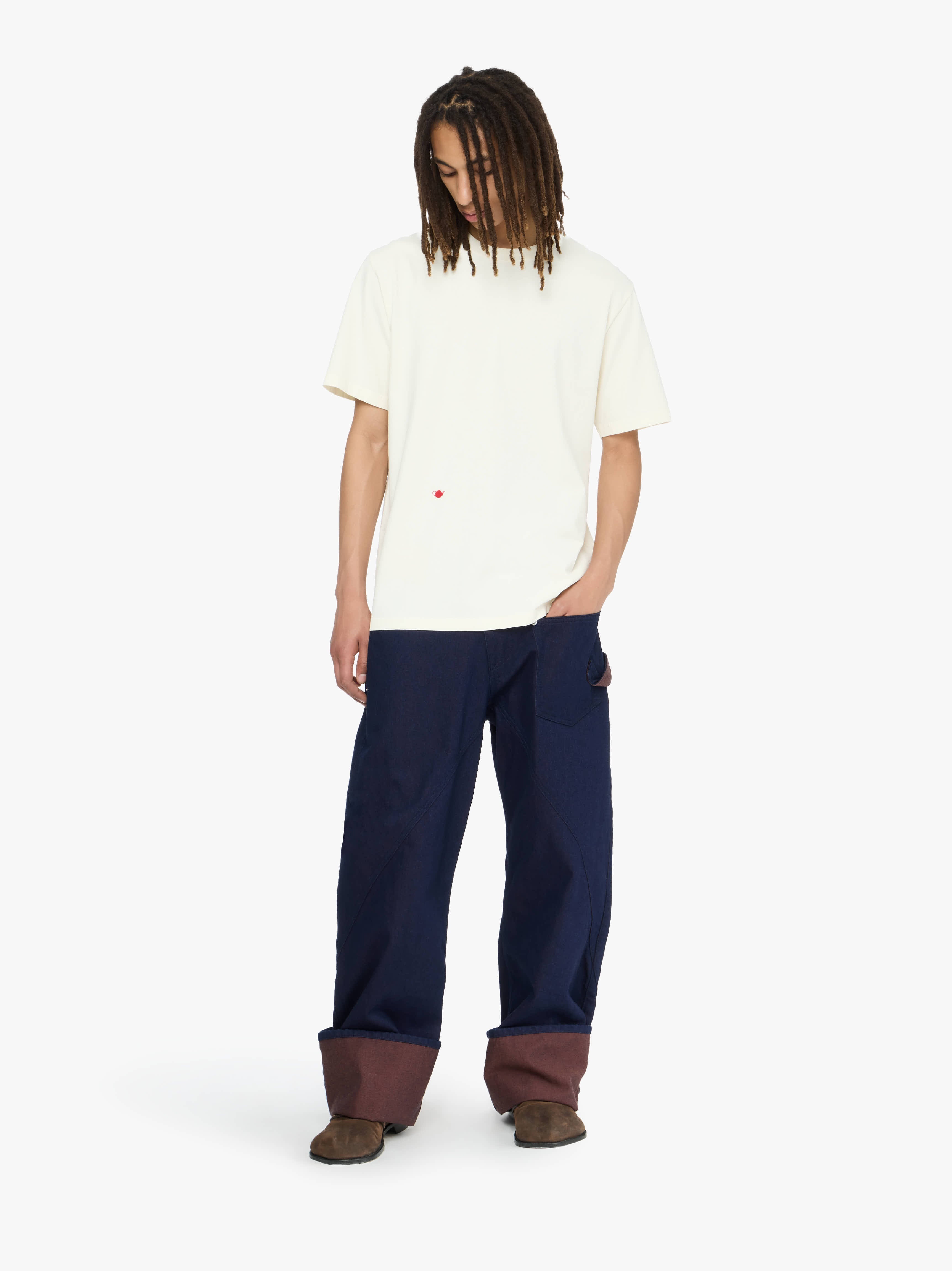 CONTRAST EMBROIDERY T-SHIRT - 2