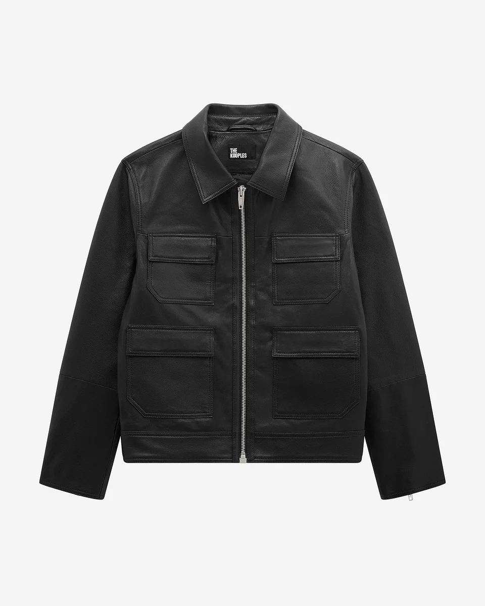 BLACK LEATHER JACKET - 1