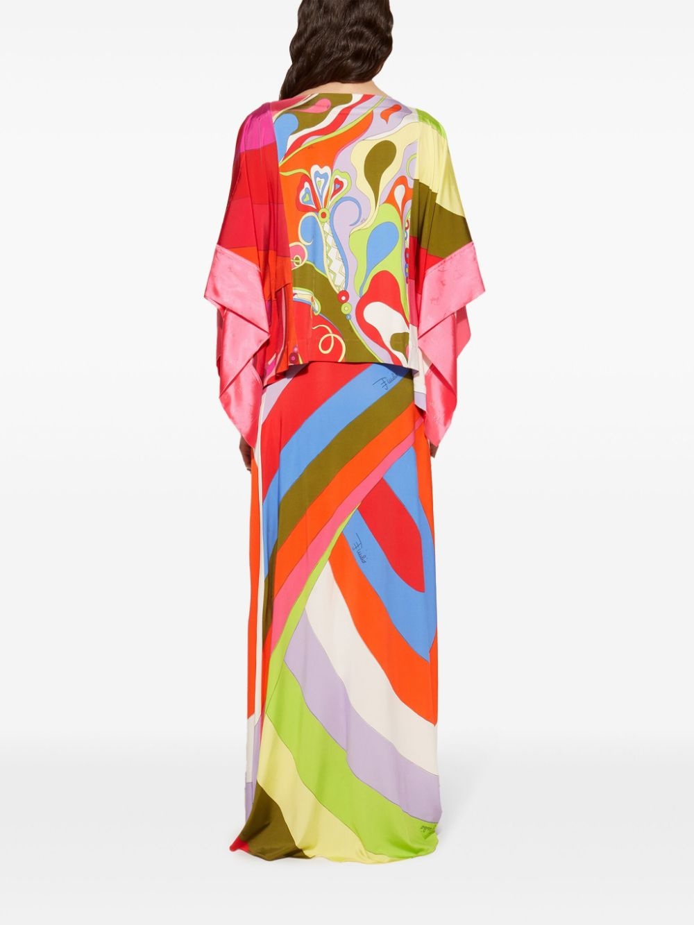 Orchidee-print kaftan - 4