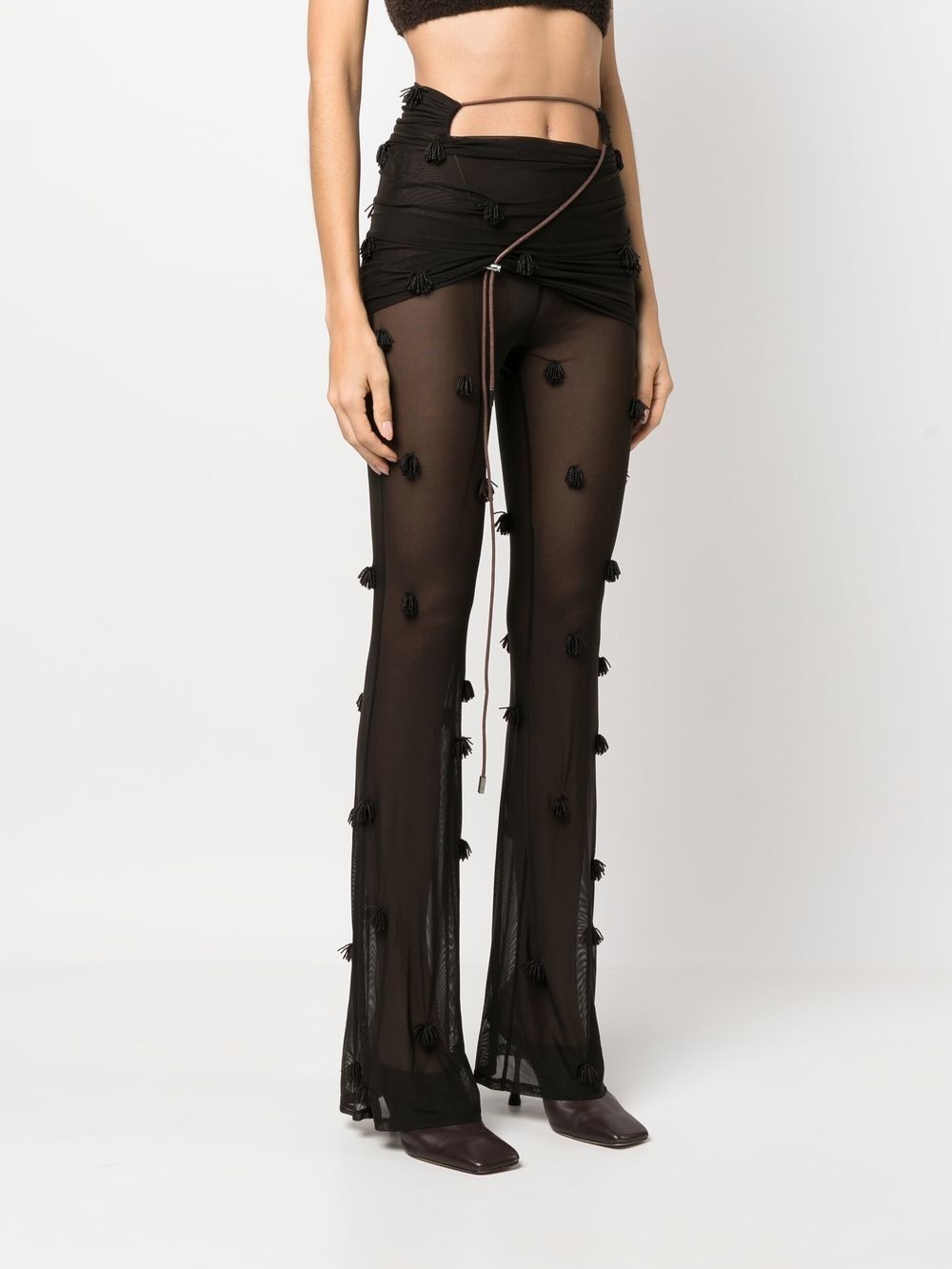 sheer flared trousers - 3