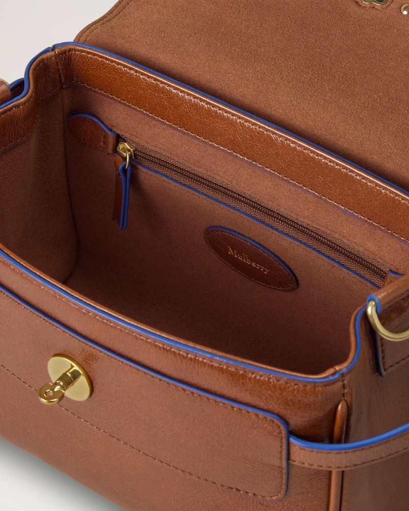 Mini Alexa Oak & Pigment Blue Smooth Glossy Leather 5