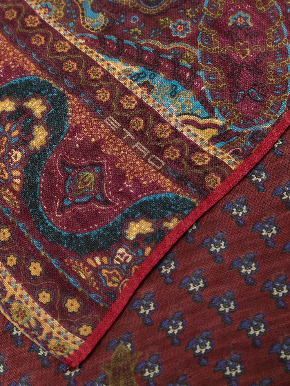 paisley-print linen-blend scarf - 3