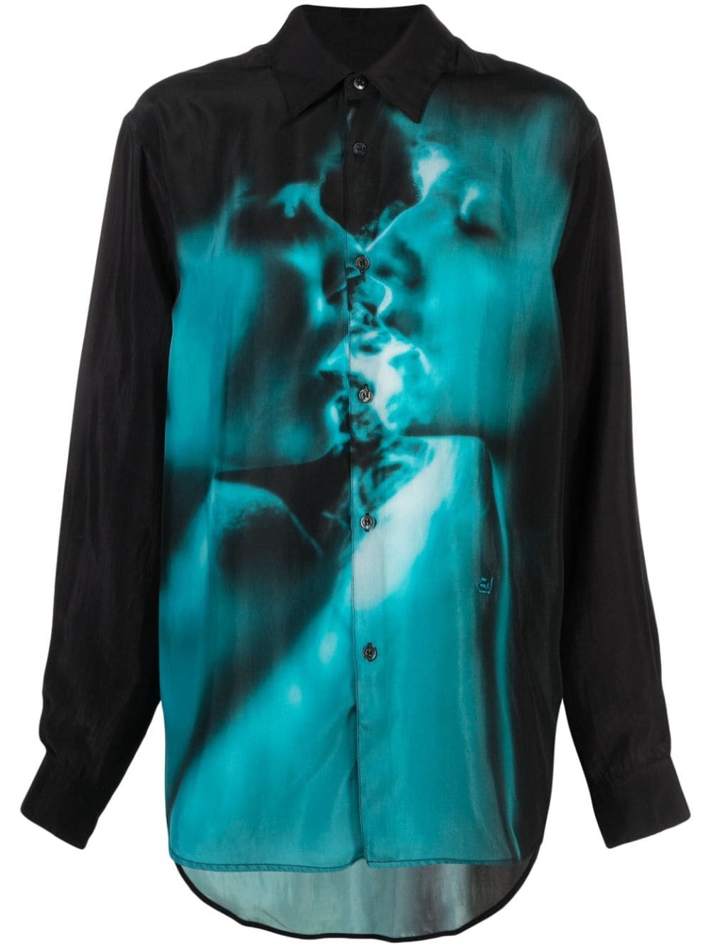 Otis Teal Smoke satin shirt - 1