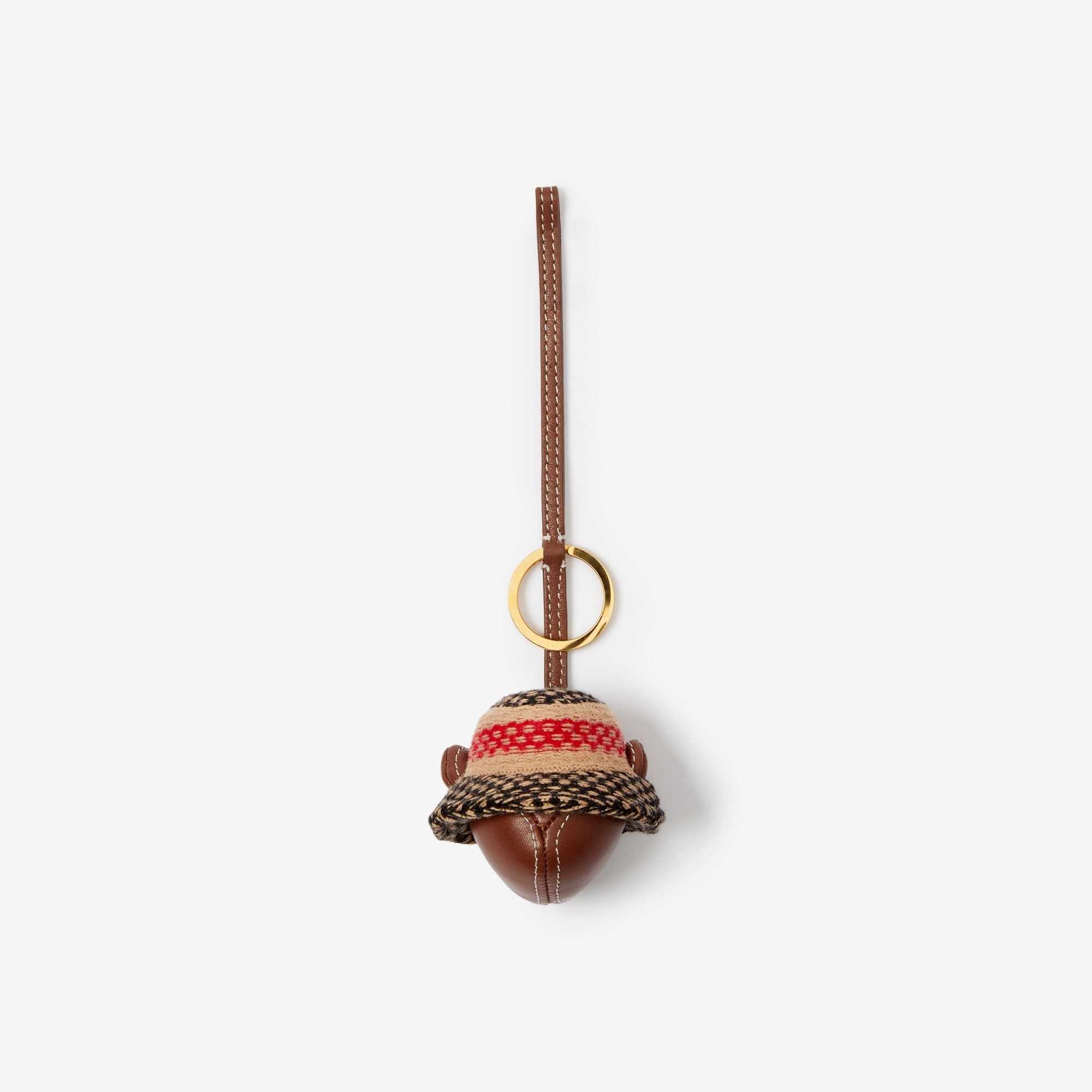 Leather Thomas Bear Charm in Bucket Hat - 2