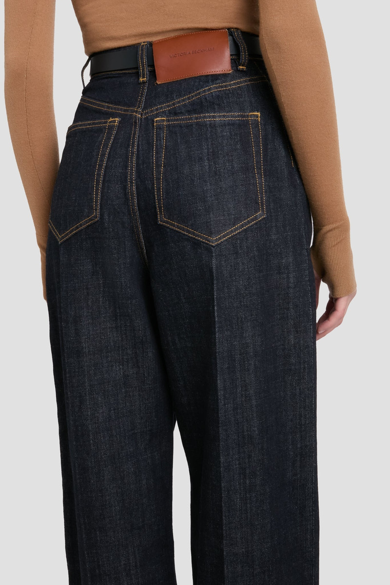 High Waisted Cinched Jean In Indigo Rinse 6
