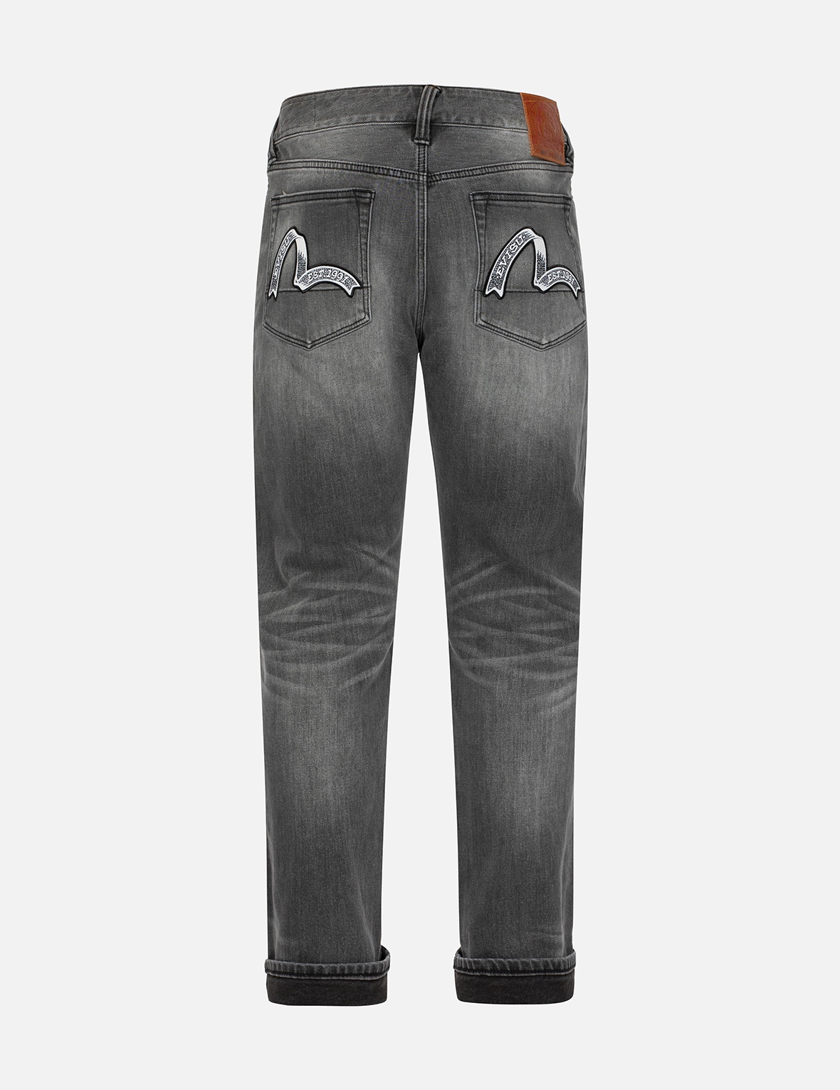WASHED RETRO RIBBON SEAGULL PRINT CARROT FIT JEANS #2017 - 2