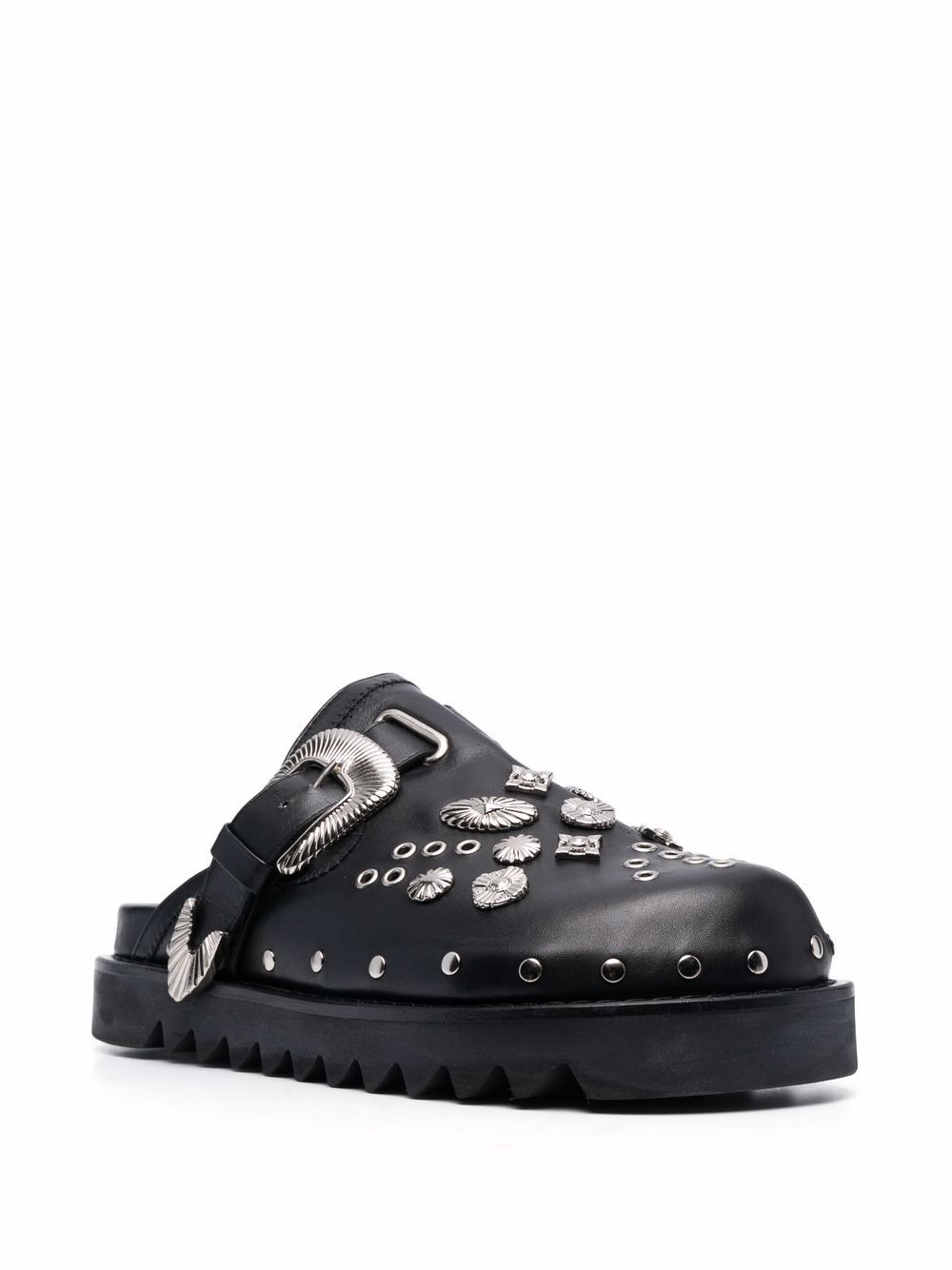 silver embellished clogs - 2