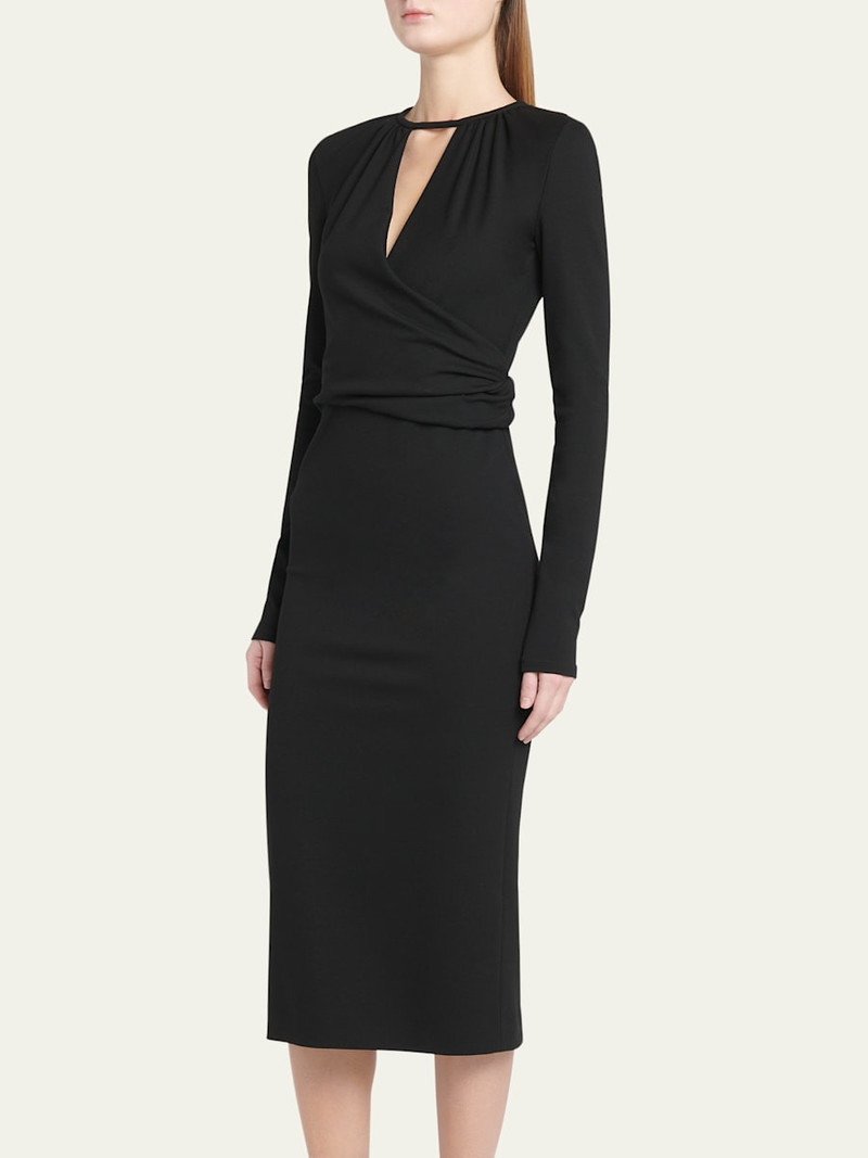 GIORGIO ARMANI Keyhole Milano Jersey Sheath Dress outlook