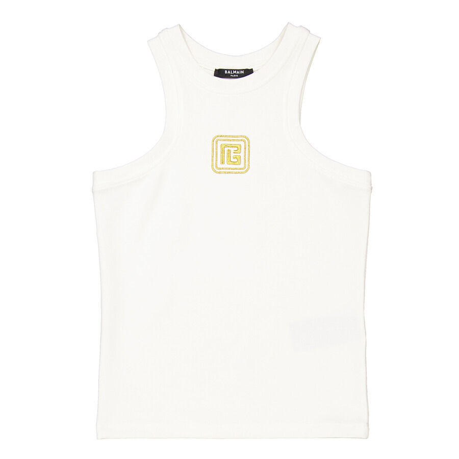 Balmain Retro Logo-Embroidered Tank Top - 5