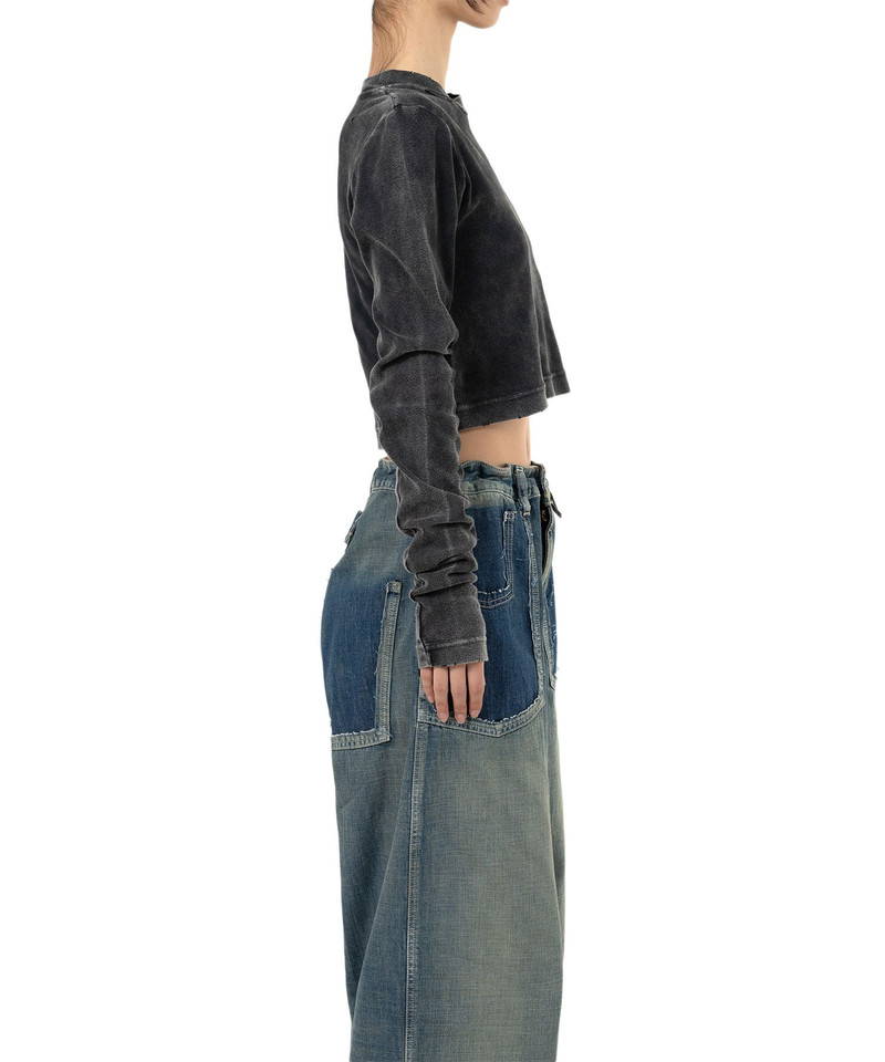 Bleached Cropped Long Sleeve T-shirt 7