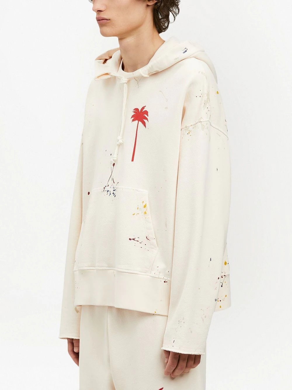 Palm paint splatter print hoodie - 5