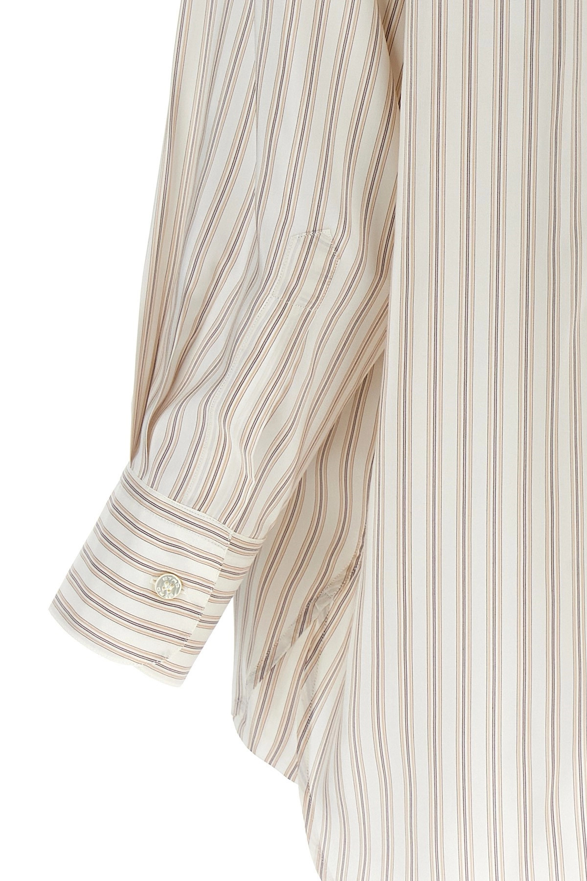 Logo embroidery striped shirt - 5