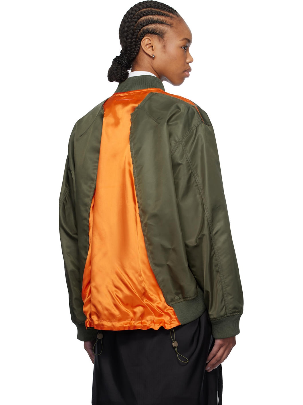 Khaki Spliced Bomber Jacket - 3