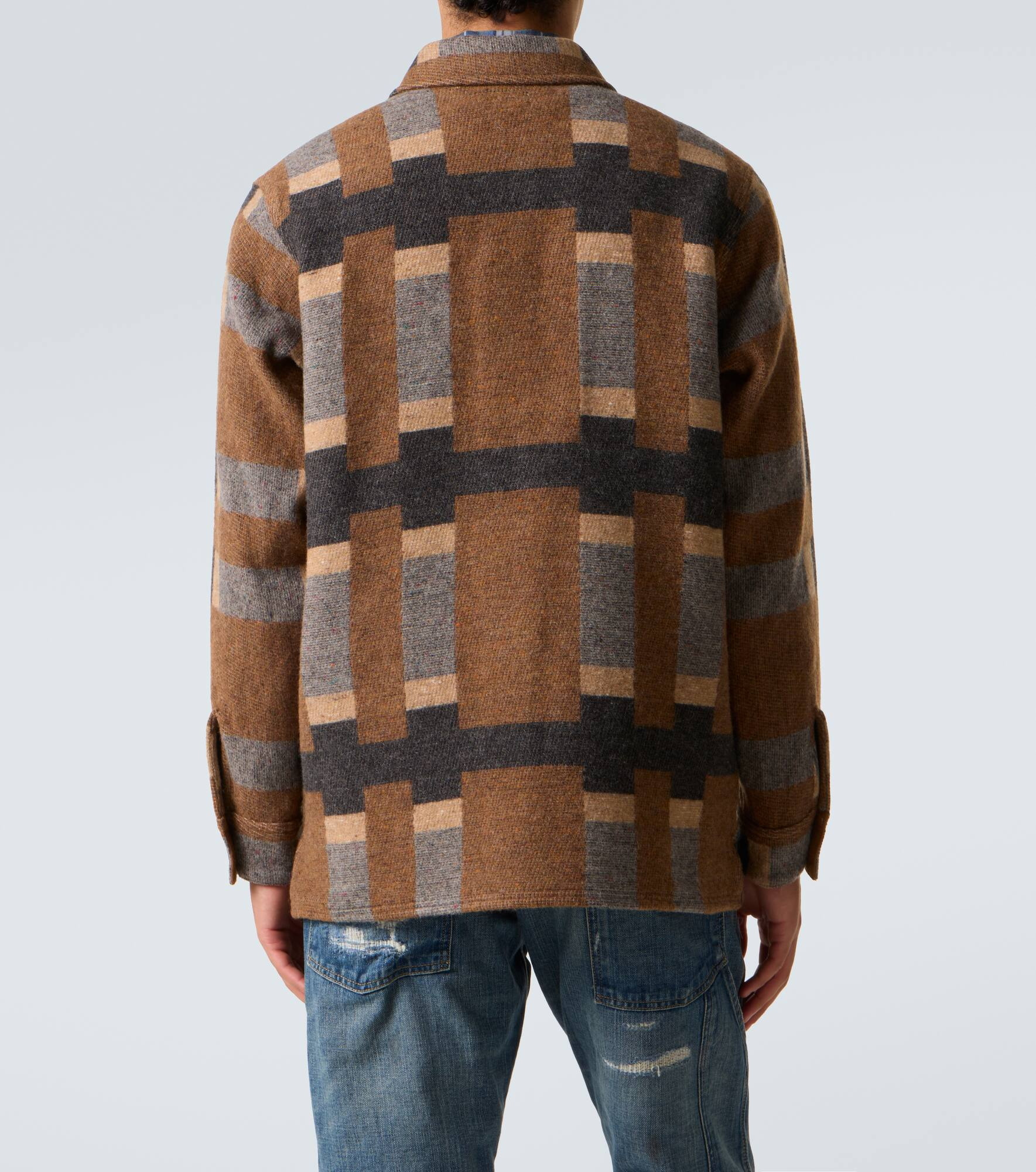 Wool and cotton-blend overshirt - 4