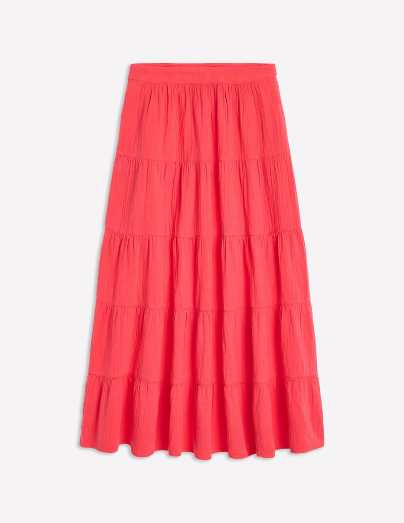 Nadia Double Cloth Maxi Skirt-Jam Red 1