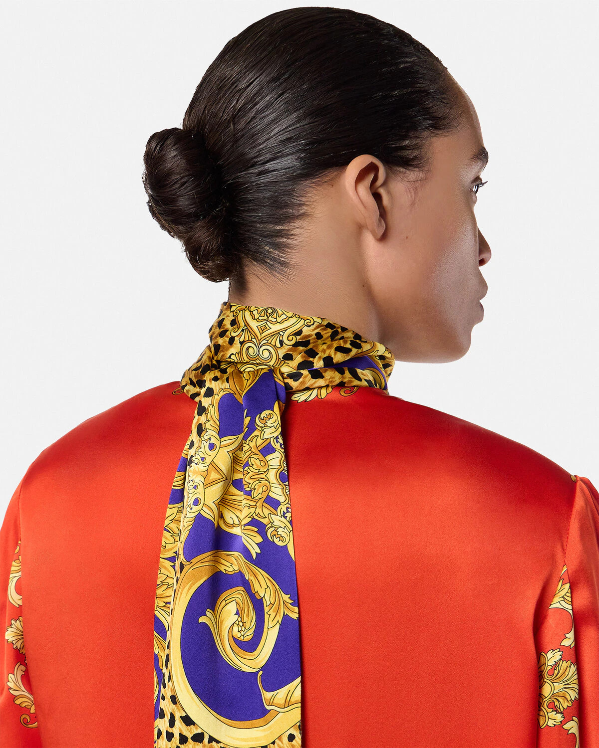 Cheetah Barocco Silk Lavallière Shirt - 3