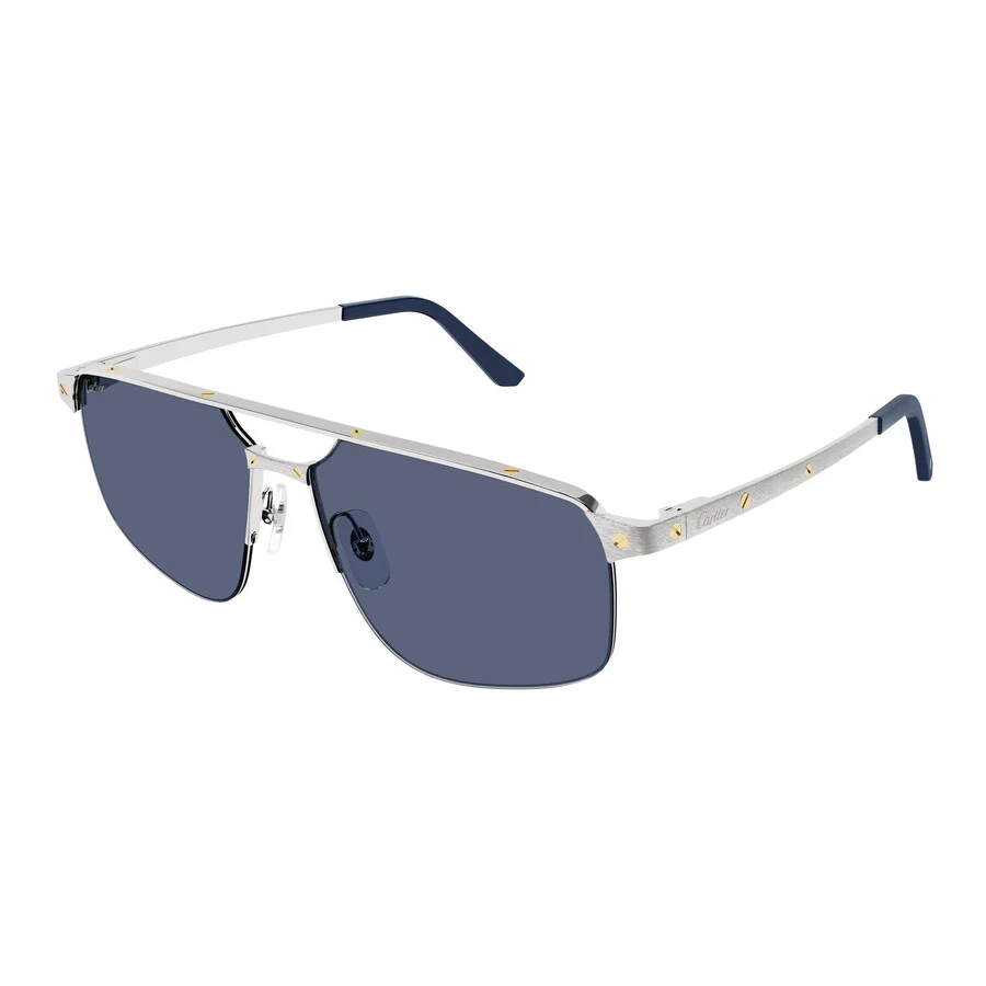 Cartier Santos de Cartier Blue Navigator Men's Sunglasses CT0385S 004 60 - 1