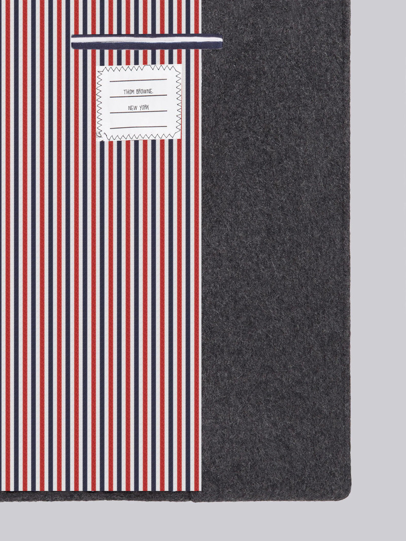 Medium Grey Military Weight Cashmere Single Breasted Sack Overcoat 6