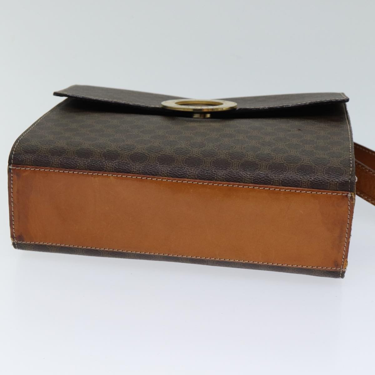 CELINE Macadam Canvas Shoulder Bag Pvc Brown - 5
