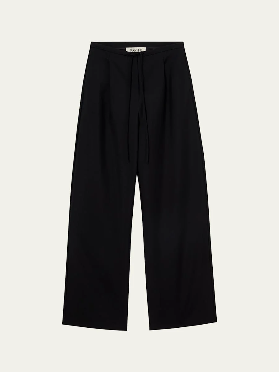 Relaxed Wool Drawstring Trousers - 1