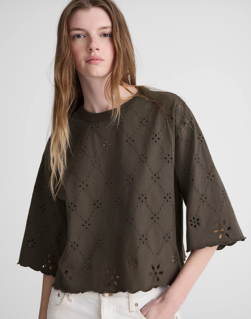 The Embroidered Boxy Crop Tee in Allday Jersey 6