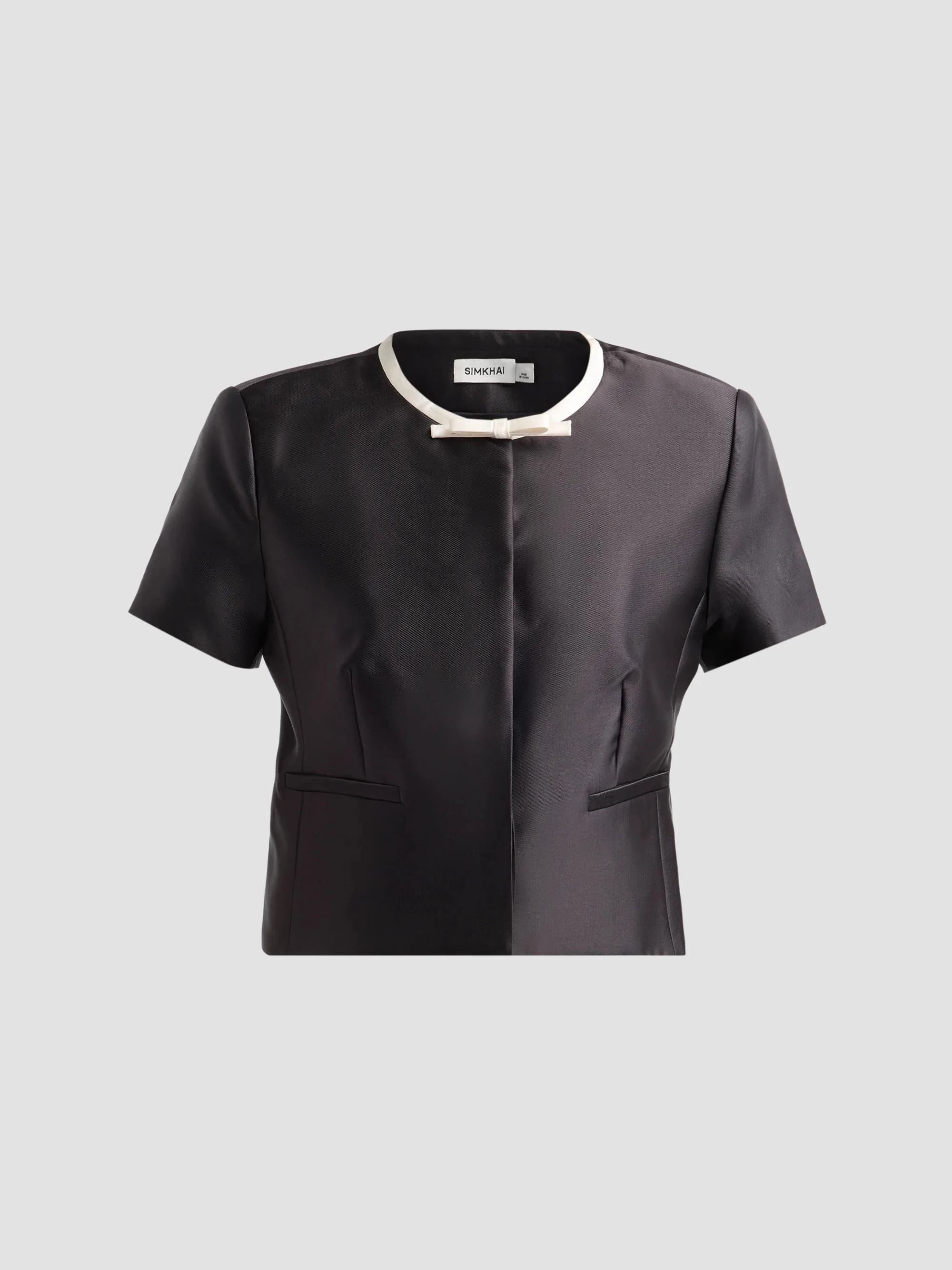 Women's Naelle Contrast Bow Twill Top - Black Frost Multi - 1