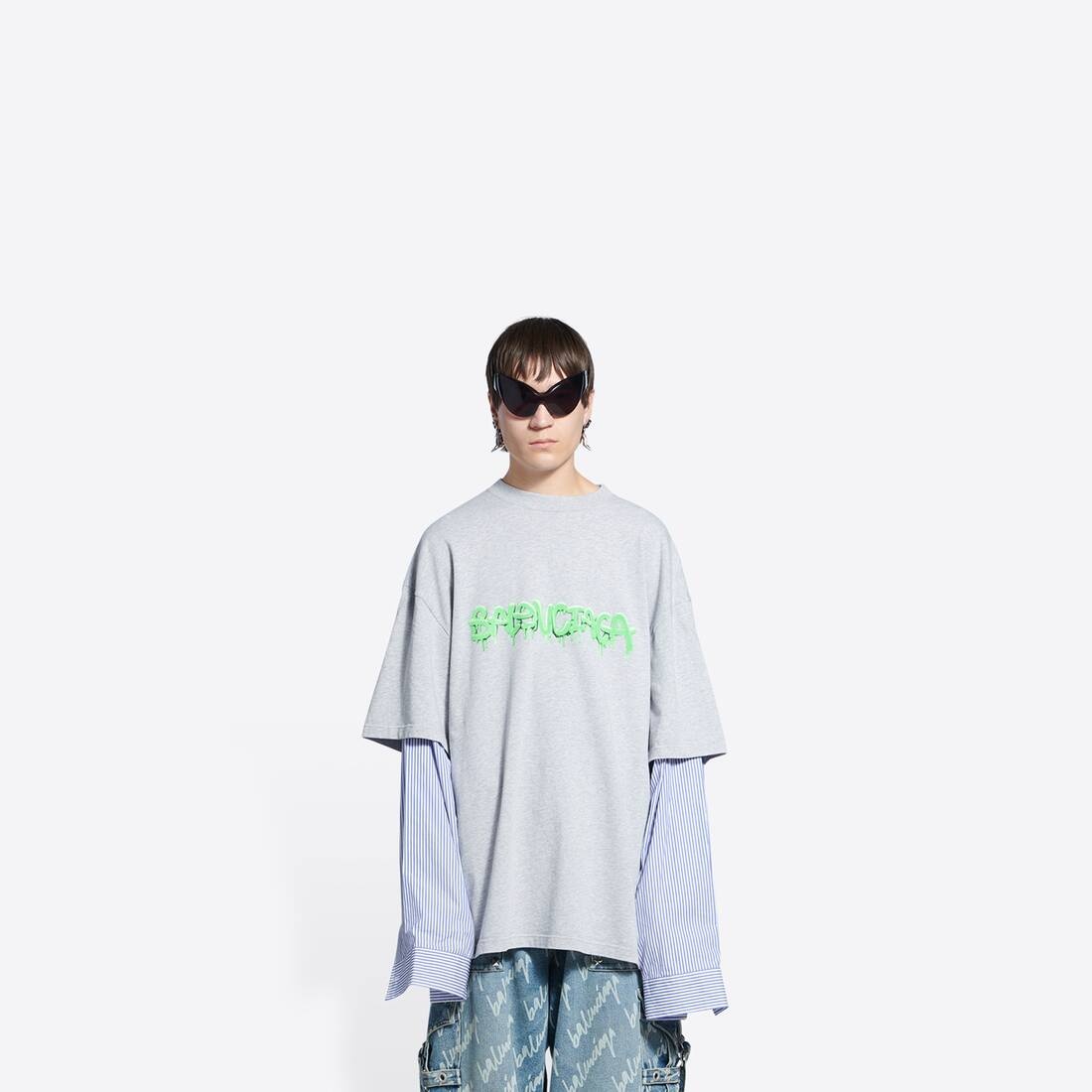 Men's Slime Patched Sleeves in Green - 3