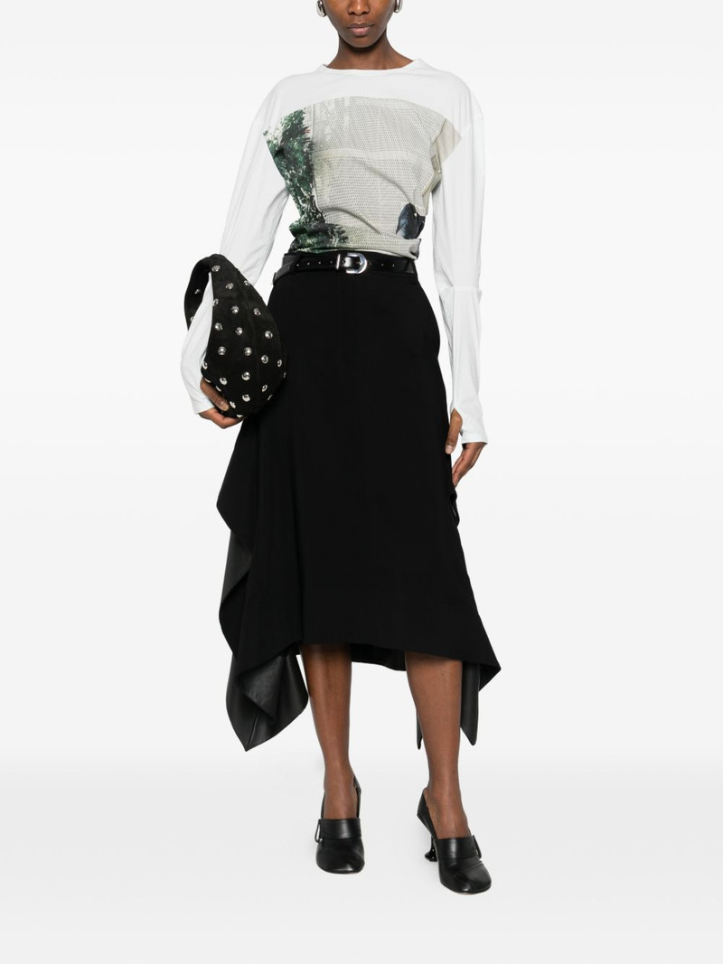 Loewe belt-loops leather-details midi skirt outlook