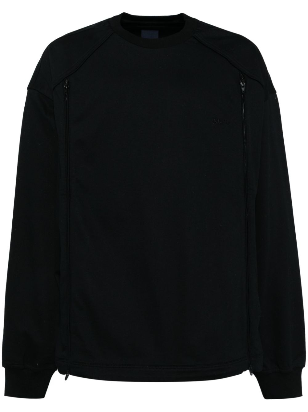 Side-open mesh two-tone sweatshirt - 1