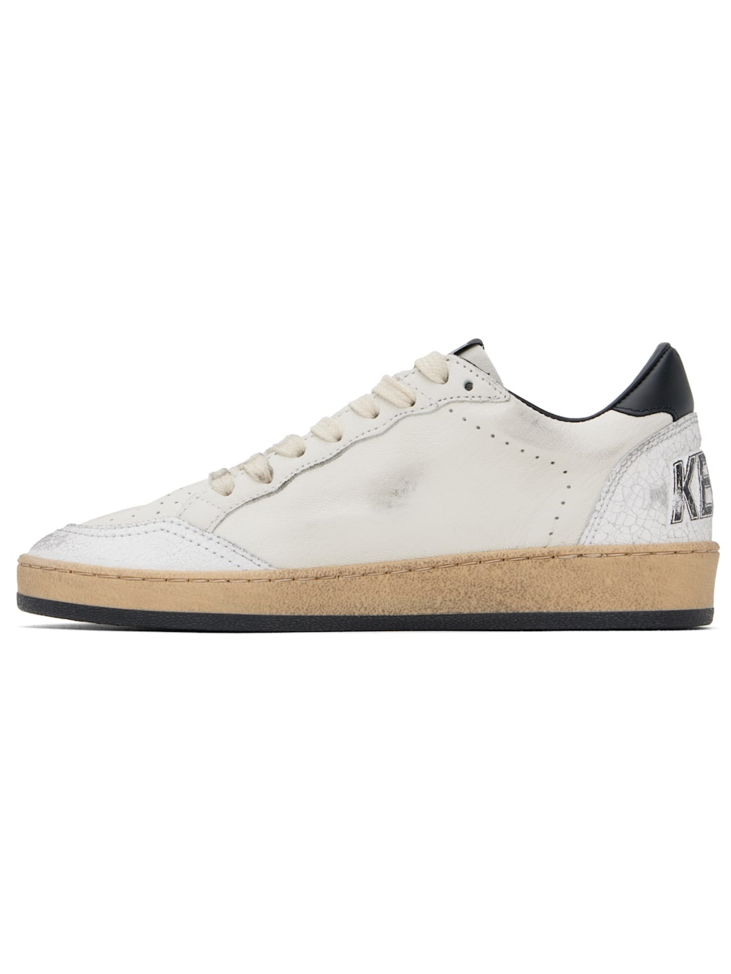 White & Black Ball Star Sneakers - 3