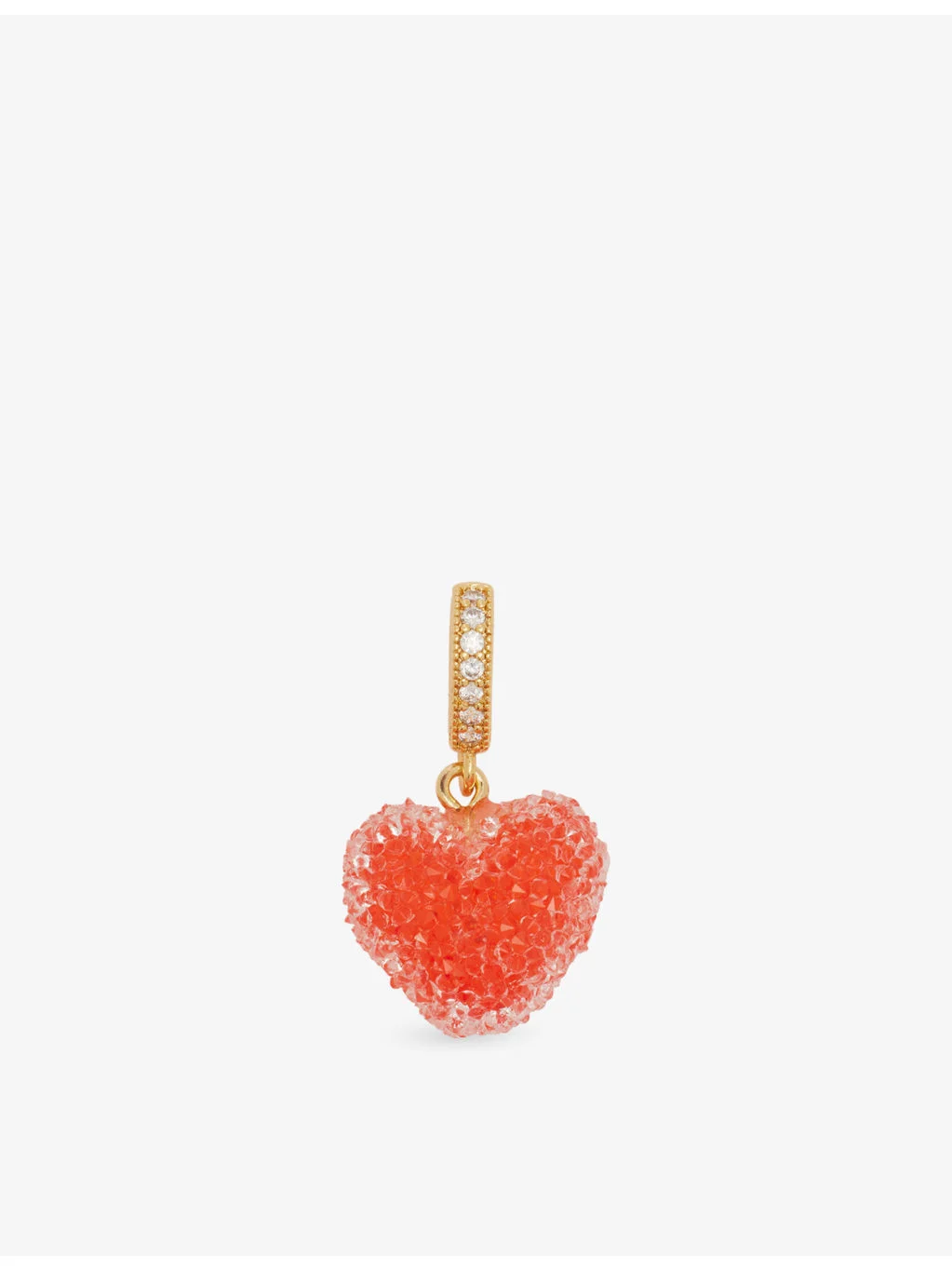 Jelly Heart Connector 18ct Yellow-Gold Plated Brass And Enamel Pendant - 1