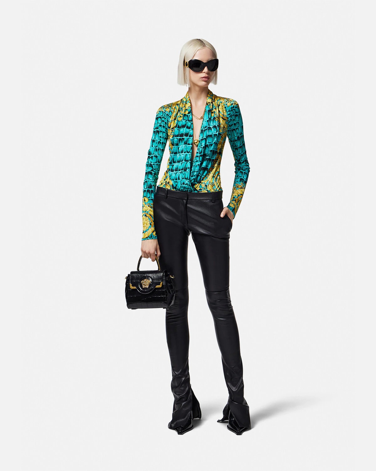 Flared Slim-Fit Leather Pants - 2